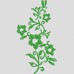 绿色植物刺绣图案