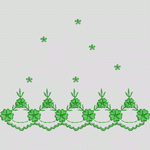 绿色植物刺绣图案