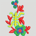彩色刺绣花卉图案