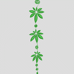 绿色植物刺绣图案