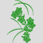 绿色植物刺绣图案