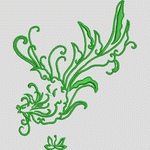 绿色植物刺绣图案