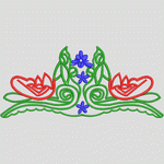 彩色花卉刺绣图案