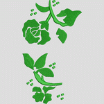 绿色植物刺绣图案