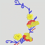 彩色刺绣花卉图案