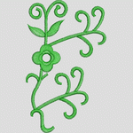 绿色刺绣植物图案