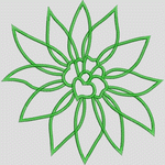 绿色刺绣花朵图案