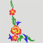 彩色花卉刺绣图案