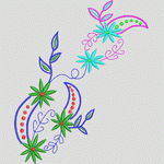 彩色花卉刺绣图案