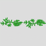 绿色植物刺绣图案