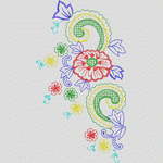 彩色刺绣花卉图案