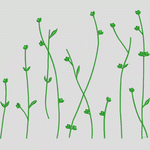 绿色植物刺绣图案