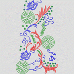 彩色刺绣花卉图案
