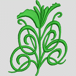 绿色植物刺绣图案