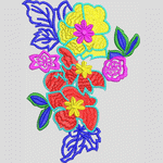 彩色花卉刺绣图案 服装