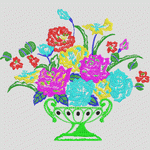 彩色刺绣花束图案 服装