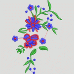 彩色花卉刺绣图案 服装