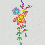 彩色刺绣花卉图案 服装