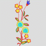 彩色刺绣花卉图案 服装