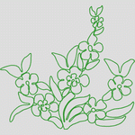 绿色花卉线描图案 服装