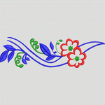 彩色花卉刺绣图案 服装