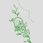 绿色刺绣花卉图案设计 服装