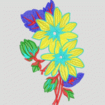 彩色刺绣花卉图案 服装