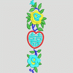 双喜花藤刺绣图案 服装