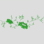 绿色植物刺绣图案