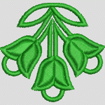 绿色绣花铃兰图案