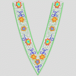 V形刺绣花边图案 衣领VIP