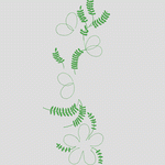 绿色植物刺绣图案