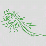 绿色植物刺绣图案