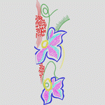彩色刺绣花卉图案