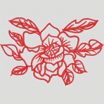 红色刺绣花卉图案