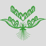 绿色刺绣植物图案