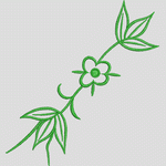 绿色刺绣花卉图案