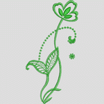 绿色植物刺绣图案