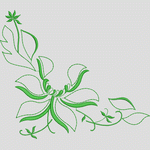 绿色植物刺绣图案