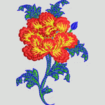 刺绣牡丹花图案