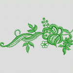 绿色植物刺绣图案