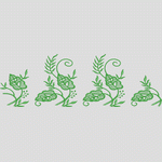 绿色植物刺绣图案