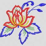 彩色刺绣花卉图案
