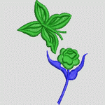 绿色植物刺绣图案
