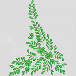 绿色植物刺绣图案