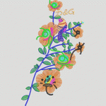 彩色刺绣花卉图案