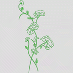 绿色刺绣花卉图案