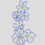 蓝色绣花图案设计