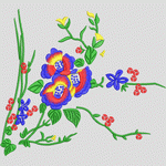 彩色刺绣花卉图案