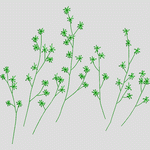 绿色植物刺绣图案